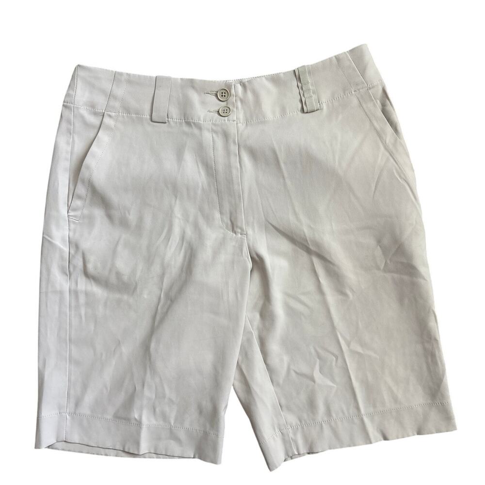Nike Golf Dri-Fit Preppy Long Length 10”‎ Shorts in Cream Size 4